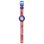 Montre FLIK FLAK Classroom Creations enfant cadran rose bracelet pet recycle rouge - vue D1