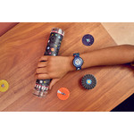 Montre FLIK FLAK Classroom Creations enfant cadran blanc bracelet pet recycle bleu - vue porté 2