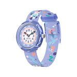 Montre FLIK FLAK Classroom Creations enfant cadran vert bracelet pet recycle bleu - vue 1