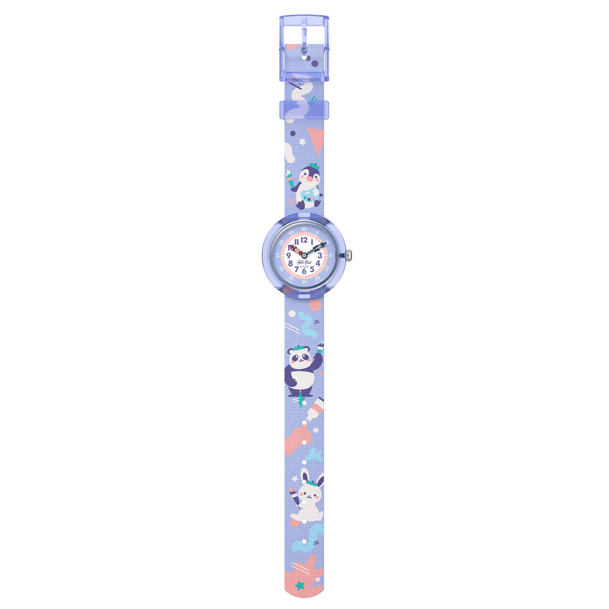 Montre FLIK FLAK Classroom Creations enfant cadran vert bracelet pet recycle bleu - vue D1
