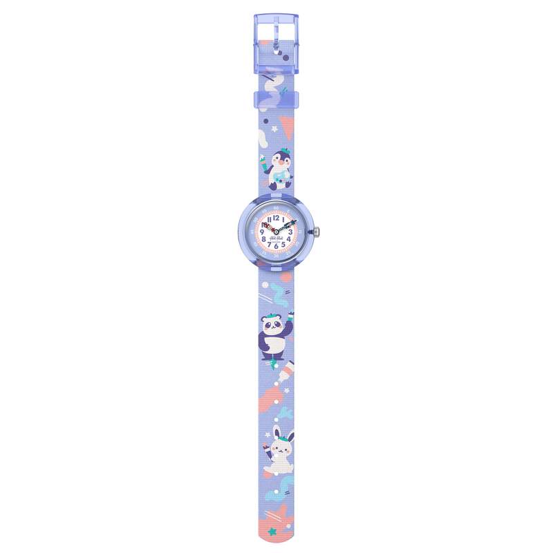 Montre FLIK FLAK Classroom Creations enfant cadran vert bracelet pet recycle bleu - vue D1