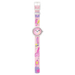 Montre FLIK FLAK Classroom Creations enfant cadran bleu bracelet pet recycle rose - vue D1