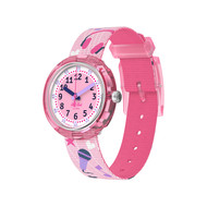Montre FLIK FLAK Classroom Creations enfant cadran rose bracelet pet recycle rose