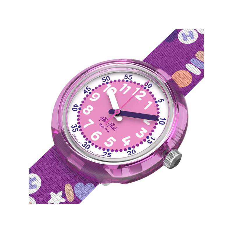 Montre FLIK FLAK Classroom Creations enfant cadran violet bracelet pet recycle violet - vue 2