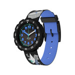 Montre FLIK FLAK Classroom Creations enfant cadran blanc bracelet pet recycle noir - vue 1