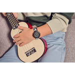 Montre FLIK FLAK Classroom Creations enfant cadran blanc bracelet pet recycle noir - vue porté 2