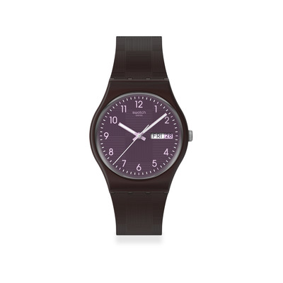 Montre SWATCH essentials mixte bracelet plastique marron