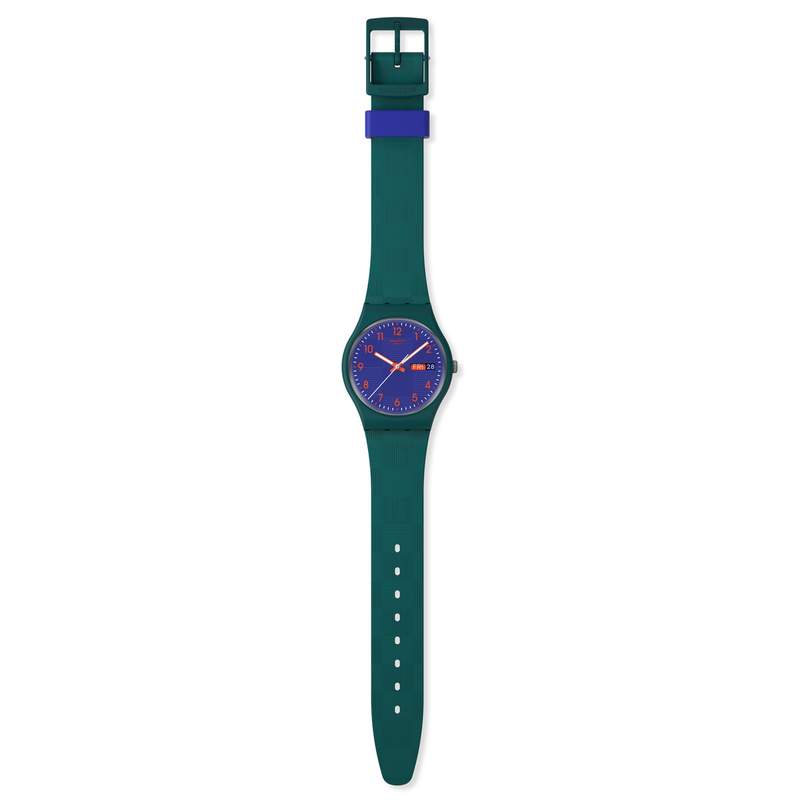 Montre SWATCH essentials mixte bracelet plastique bleu - vue D1
