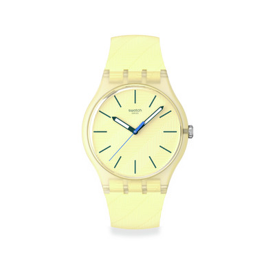 Montre SWATCH essentials mixte bracelet plastique jaune - vue 1