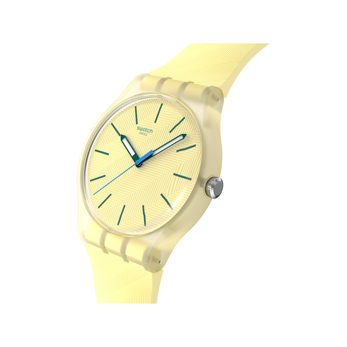 Montre SWATCH essentials mixte bracelet plastique jaune - vue 2