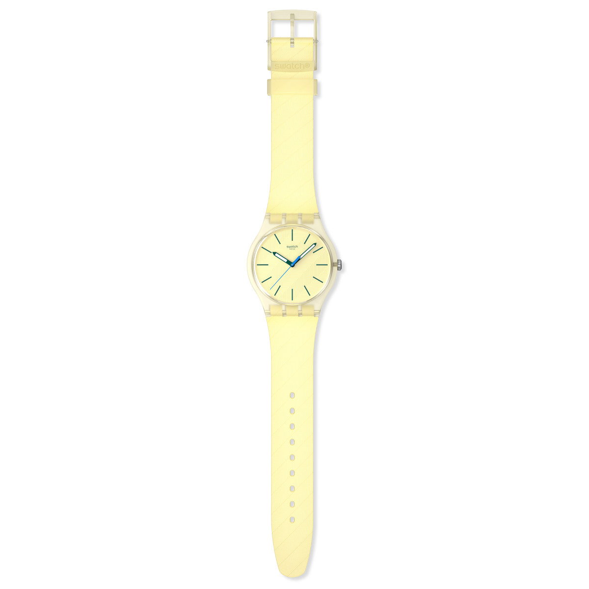 Montre SWATCH essentials mixte bracelet plastique jaune - vue D1