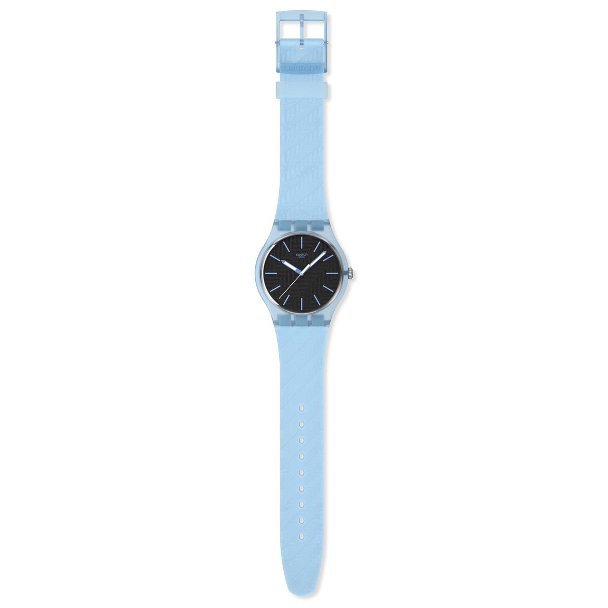 Montre SWATCH essentials mixte bracelet plastique bleu - vue D1