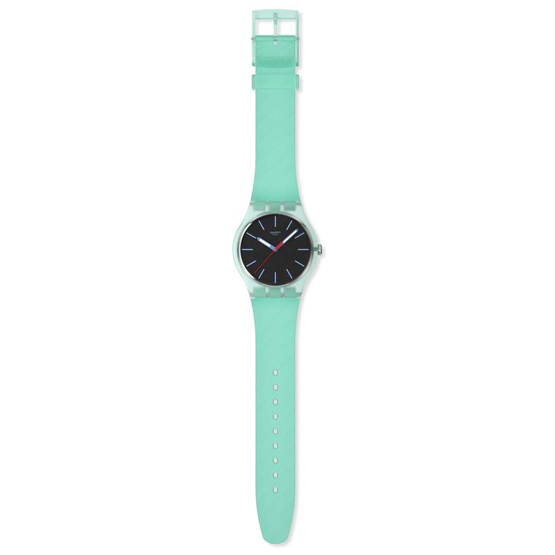 Montre SWATCH essentials mixte bracelet plastique turquoise - vue D1