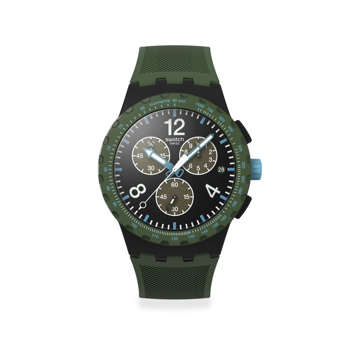 Montre SWATCH essentials mixte bracelet plastique vert