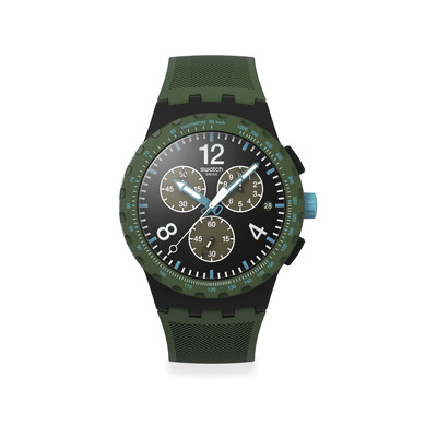 Montre SWATCH essentials mixte bracelet plastique vert - vue 1