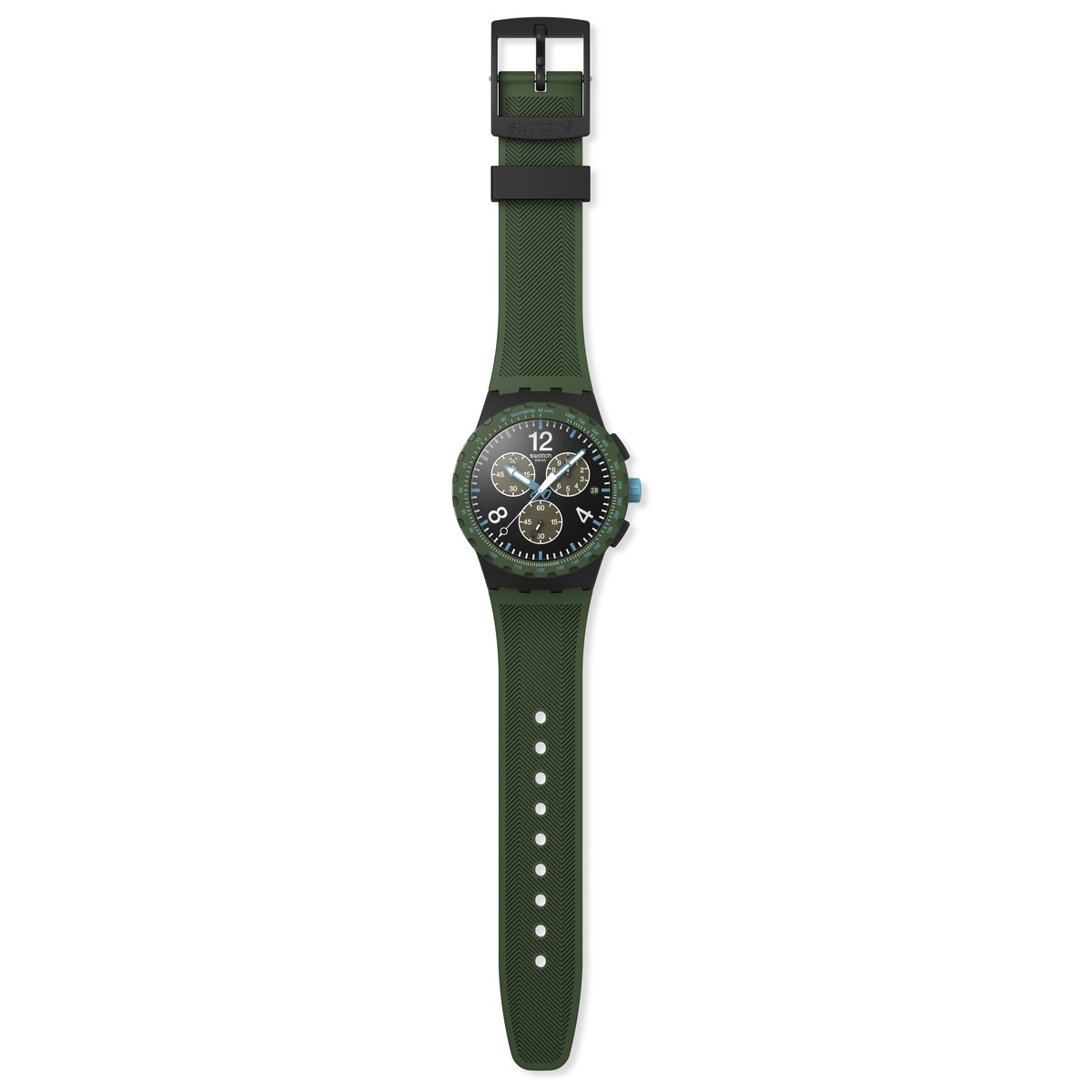 Montre SWATCH essentials mixte bracelet plastique vert - vue D1