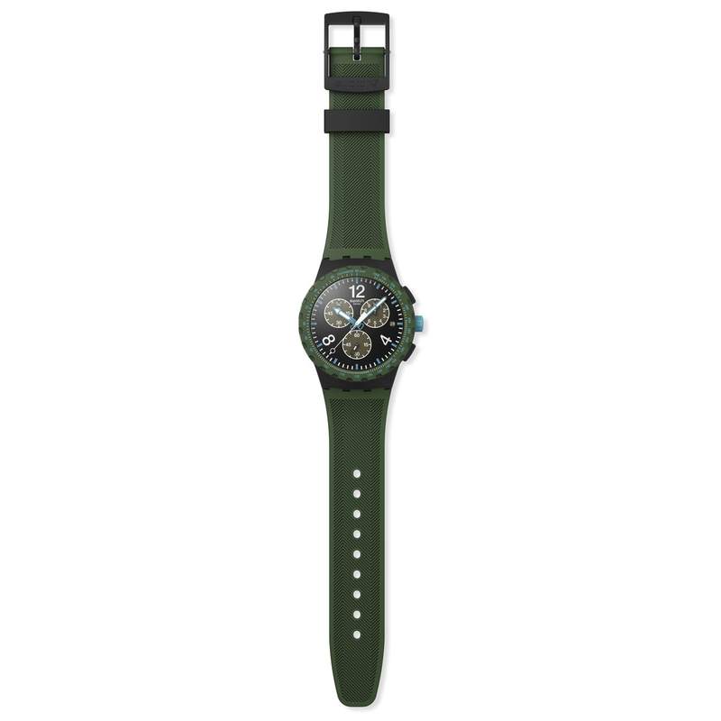 Montre SWATCH essentials mixte bracelet plastique vert - vue D1