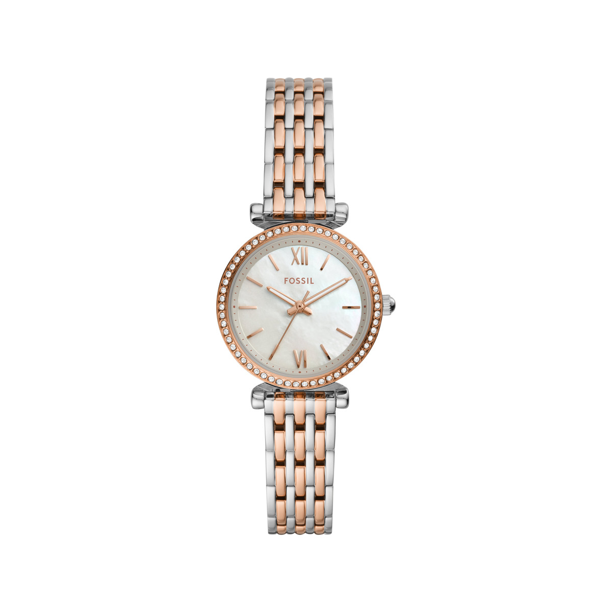 Montre FOSSIL carlie mini femme bracelet acier inoxydable bicolore