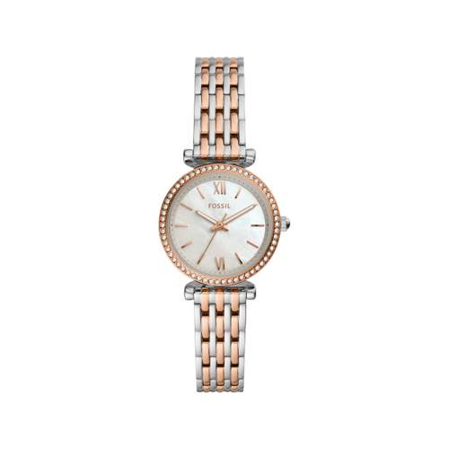 Montre FOSSIL carlie mini femme bracelet acier inoxydable bicolore