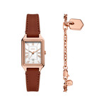 Montre FOSSIL raquel femme bracelet cuir marron - vue 1