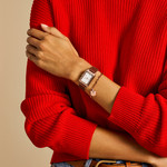 Montre FOSSIL raquel femme bracelet cuir marron - vue porté 1