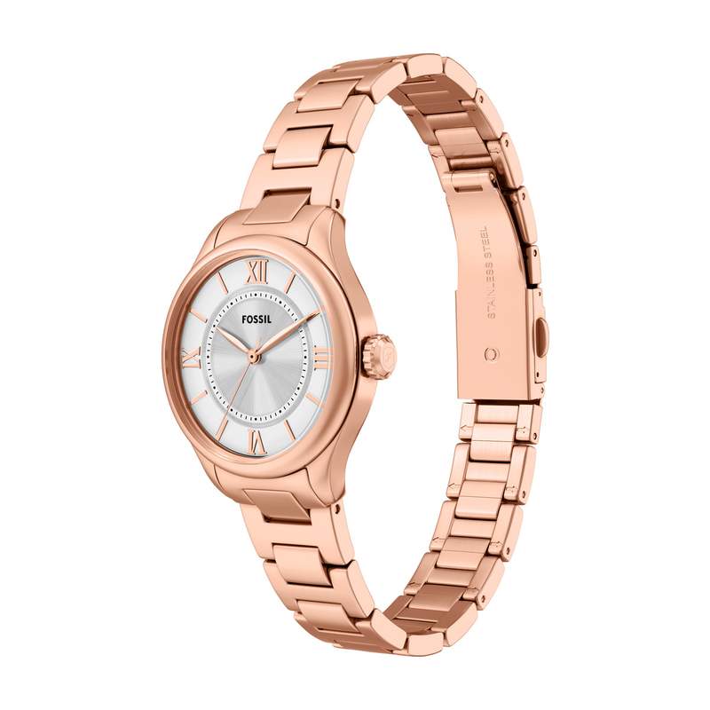 Montre FOSSIL gilmore femme bracelet acier inoxydable doré rose - vue D2