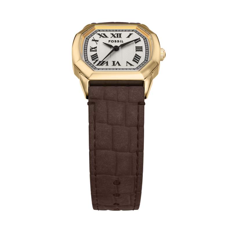 Montre FOSSIL harlow femme bracelet cuir marron - vue D3