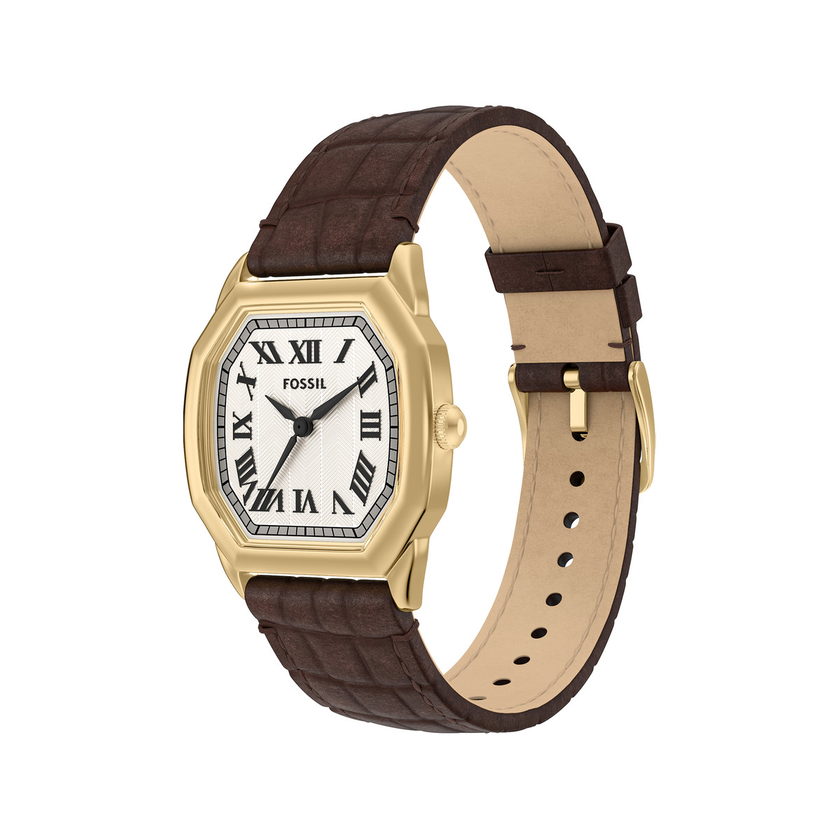 Montre FOSSIL harlow femme bracelet cuir marron - vue D5