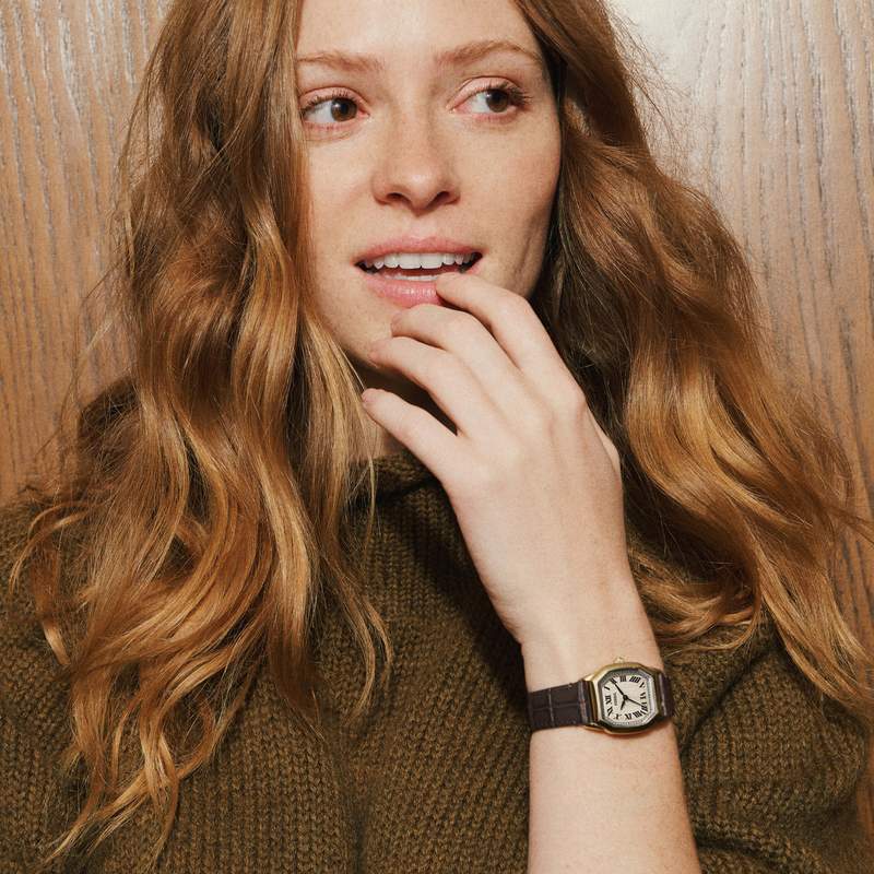 Montre FOSSIL harlow femme bracelet cuir marron - vue porté 3