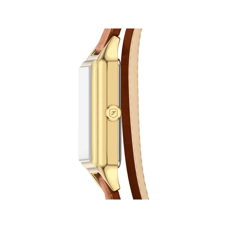Montre FOSSIL raquel femme bracelet cuir marron - vue 2