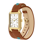 Montre FOSSIL raquel femme bracelet cuir marron - vue D2