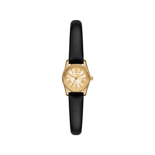 MICHAEL KORS micro lexington ladies watch black leather strap