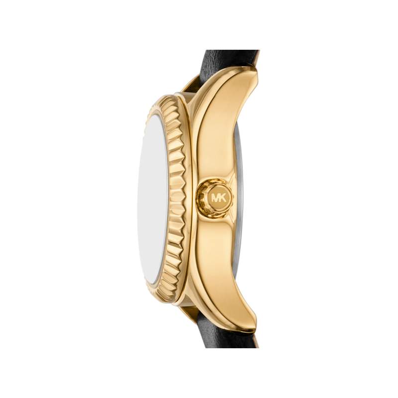 Montre MICHAEL KORS micro lexington femme bracelet cuir noir - vue 2