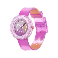 Montre FLIK FLAK FUZE IN PINK enfant cadran rose bracelet silicone rose