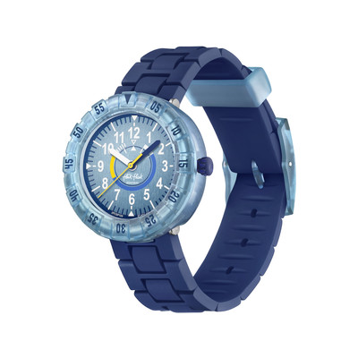 Montre FLIK FLAK BLUEBRICK enfant cadran bleu bracelet silicone bleu