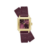 Montre CLUSE GRACIEUSE PETITE Femme cadran rouge bracelet cuir bordeaux