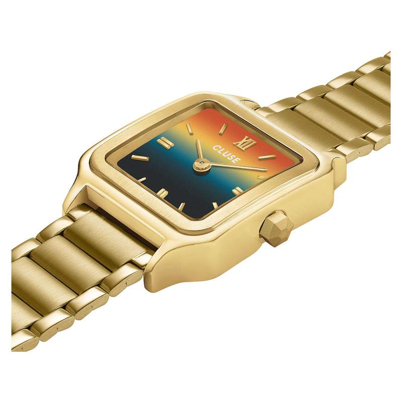 Montre CLUSE GRACIEUSE PETITE Femme cadran multicolore bracelet acier inoxydable doré - vue 2