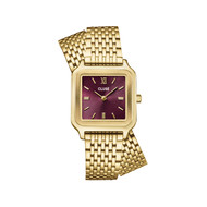 Montre CLUSE GRACIEUSE Femme cadran rouge bracelet acier inoxydable doré