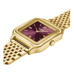 Montre CLUSE GRACIEUSE Femme cadran rouge bracelet acier inoxydable doré - vue 2