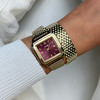 Montre CLUSE GRACIEUSE Femme cadran rouge bracelet acier inoxydable doré - vue Vporté 1
