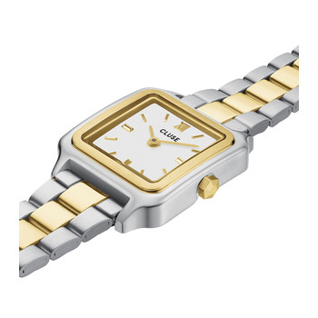 CLUSE GRACIEUSE MINI dameshorloge met tweekleurige roestvrijstalen armband