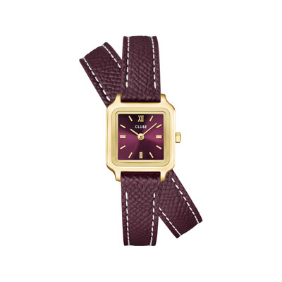 Montre CLUSE GRACIEUSE MINI Femme cadran rouge bracelet acier inoxydable bordeaux - vue 1