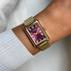 Montre CLUSE BELISENNA Femme cadran rouge bracelet acier inoxydable doré - vue Vporté 1