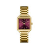 Montre CLUSE LA TETRAGONE Femme cadran rouge bracelet acier inoxydable doré - vue V1