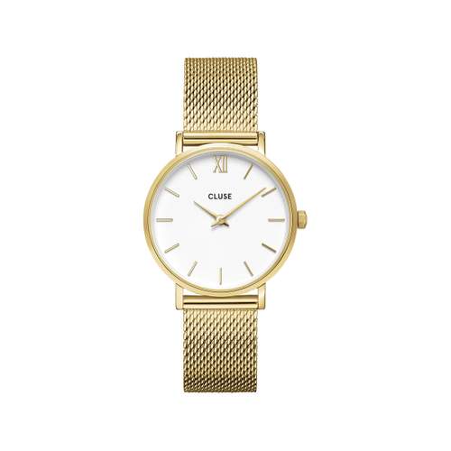 CLUSE BLACK FRIDAY Ladies watch white dial gold stainless steel bracelet