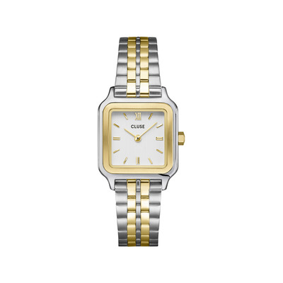 Montre CLUSE BLACK FRIDAY 25 Femme cadran blanc bracelet acier inoxydable doré