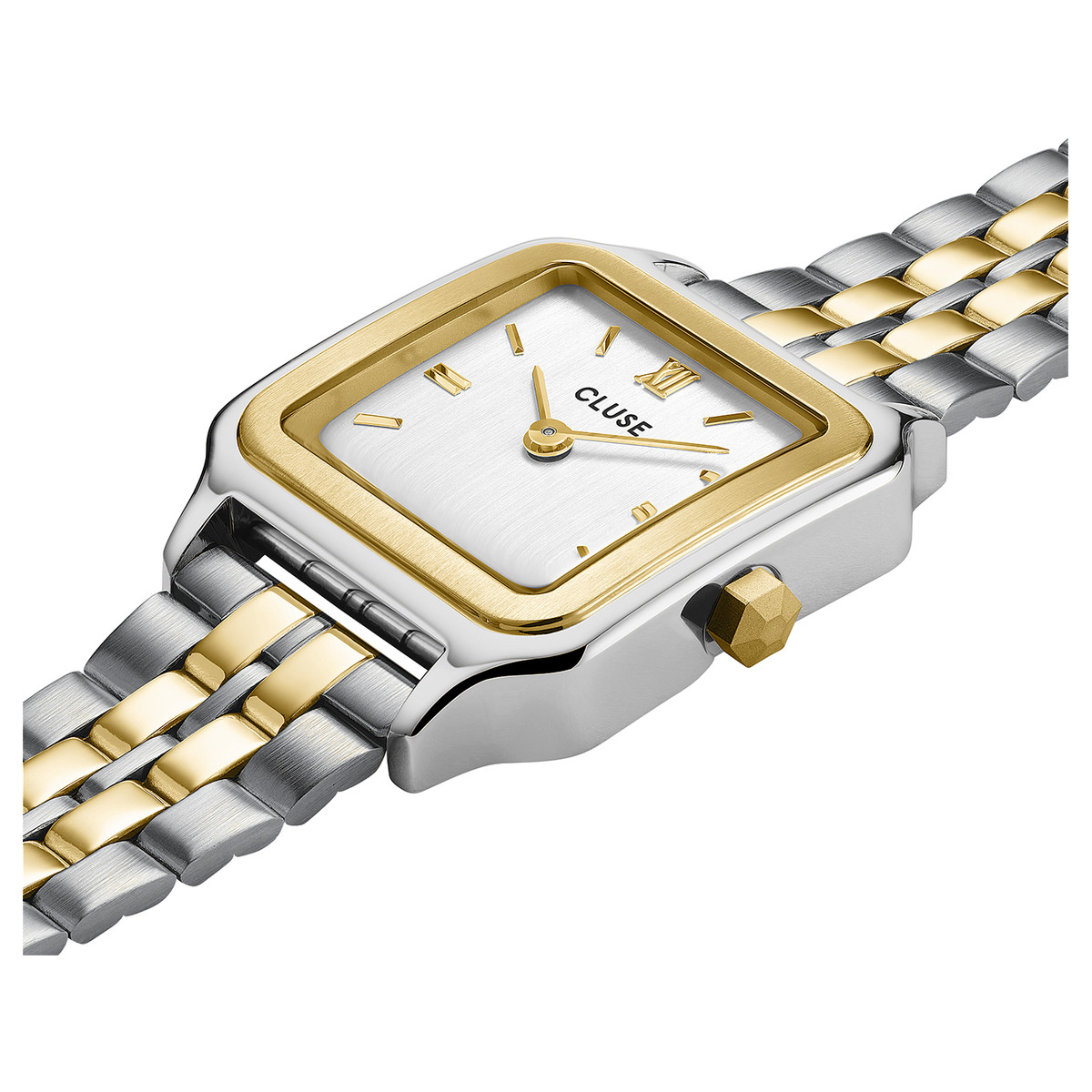 Montre CLUSE BLACK FRIDAY 25 Femme cadran blanc bracelet acier inoxydable doré - vue 2