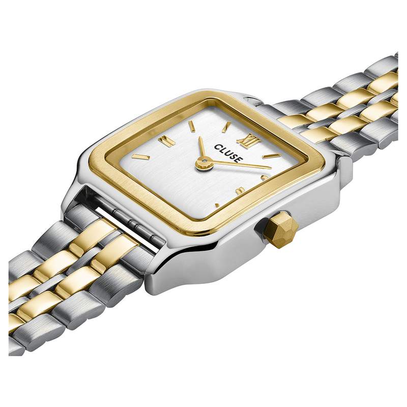Montre CLUSE BLACK FRIDAY 25 Femme cadran blanc bracelet acier inoxydable doré - vue 2