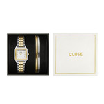 Montre CLUSE BLACK FRIDAY 25 Femme cadran blanc bracelet acier inoxydable doré - vue D1