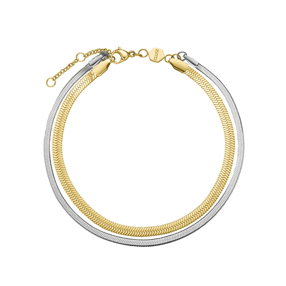 Montre CLUSE BLACK FRIDAY 25 Femme cadran blanc bracelet acier inoxydable doré - vue D2